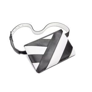 Calvin Klein Womens Pieced Belt fanny Bag Black White Small